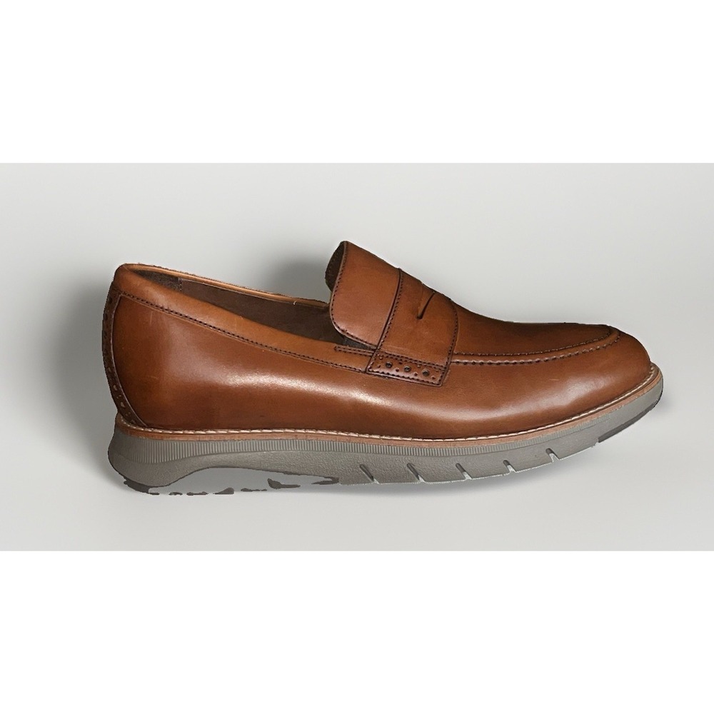 Johnston & Murphy Vaughn Penny Loafers Cognac Brown Leather Mens Size 8 NEW - Picture 4 of 8